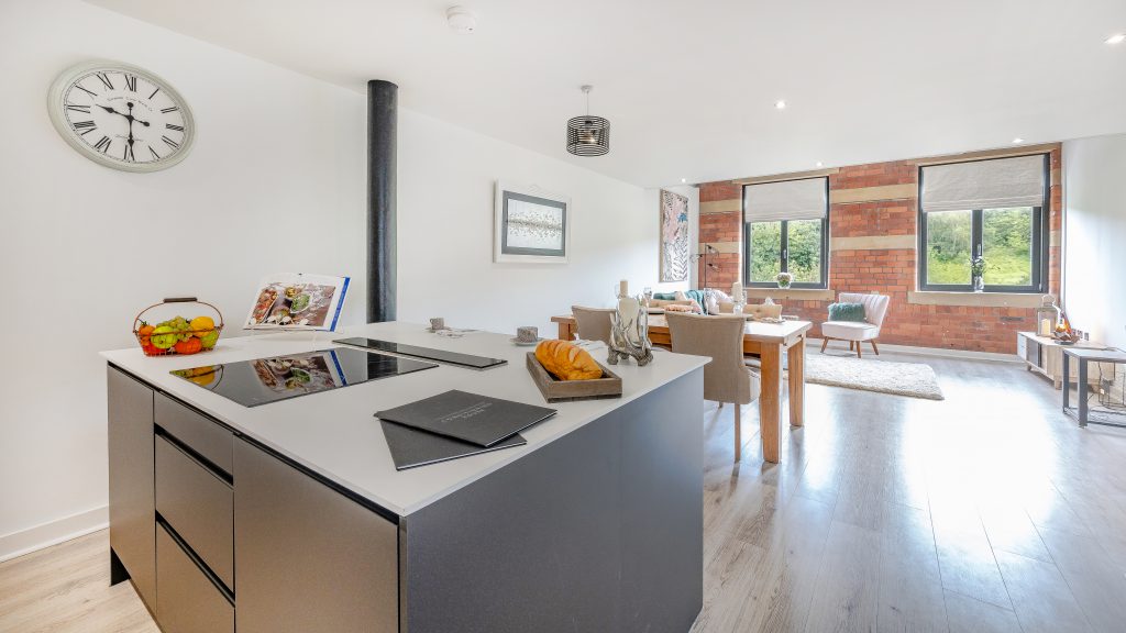 kitchen view of Conditioning house an award winning development in Bradford